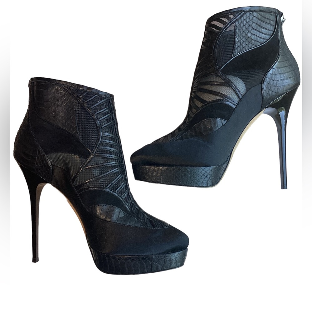 NIB Jimmy Choo Black Faxon Stiletto Ankle Boots - Picture 14 of 14